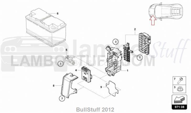 2018 Lamborghini HURACAN LP610-4 COUPE AUSTRALIA FUSE BOX (971.08.00)
